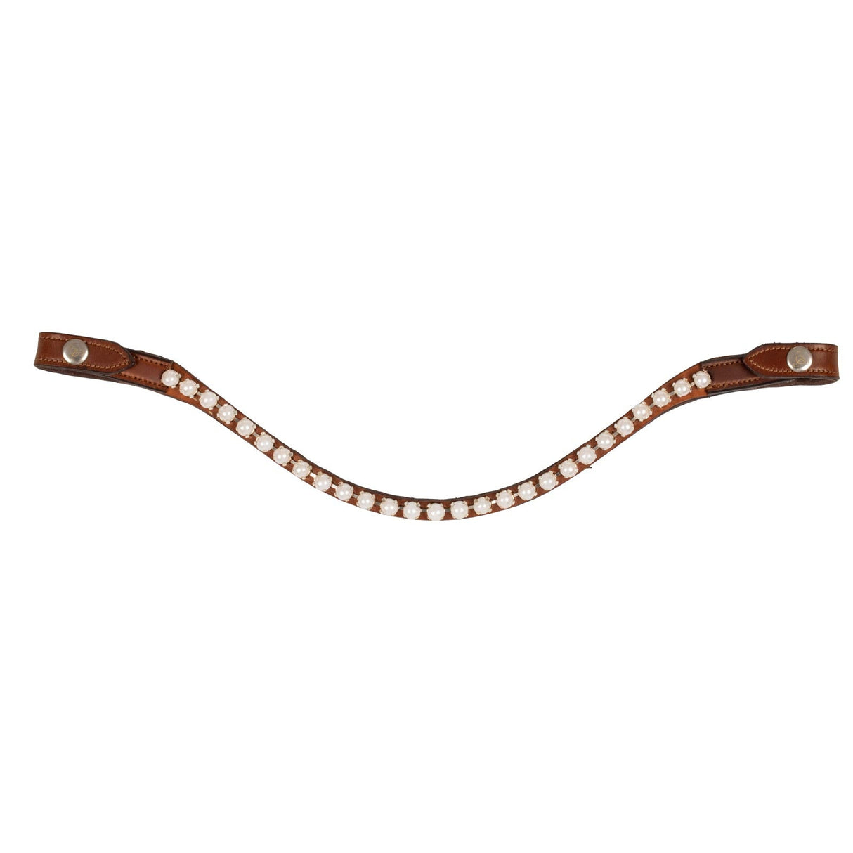 Acavallo Browband Calfskin & Pearls #colour_cognac-white