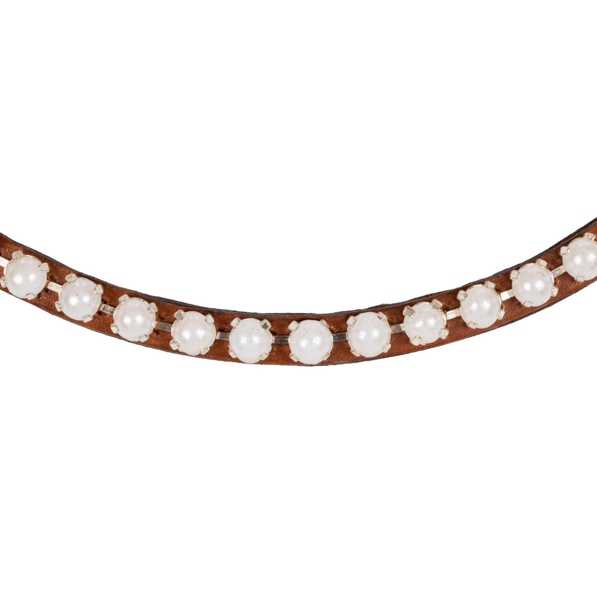 Acavallo Browband Calfskin & Pearls #colour_cognac-white