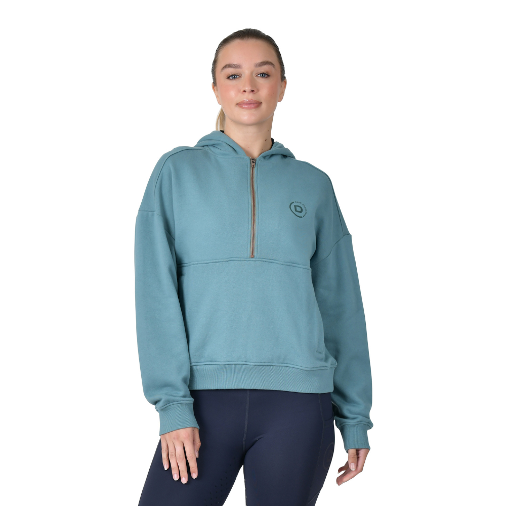Dublin Ladies 1/4 Zip Hooded Fleece Pullover #colour_washed-teal