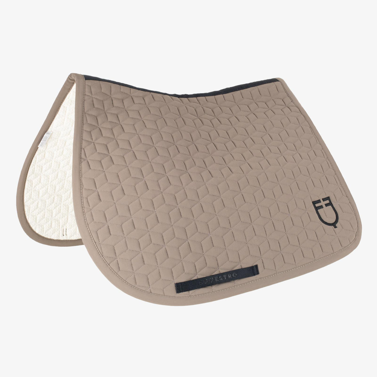 Equestro Jumping Saddle Pad Cube Quilting #colour_brown