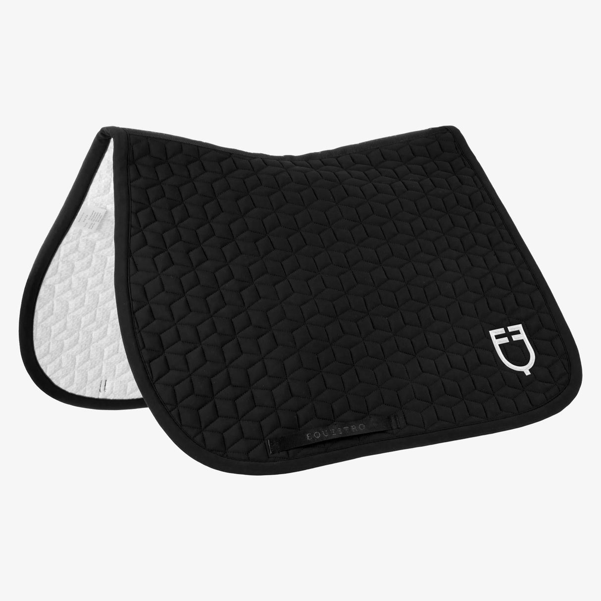 Equestro Jumping Saddle Pad Cube Quilting #colour_black