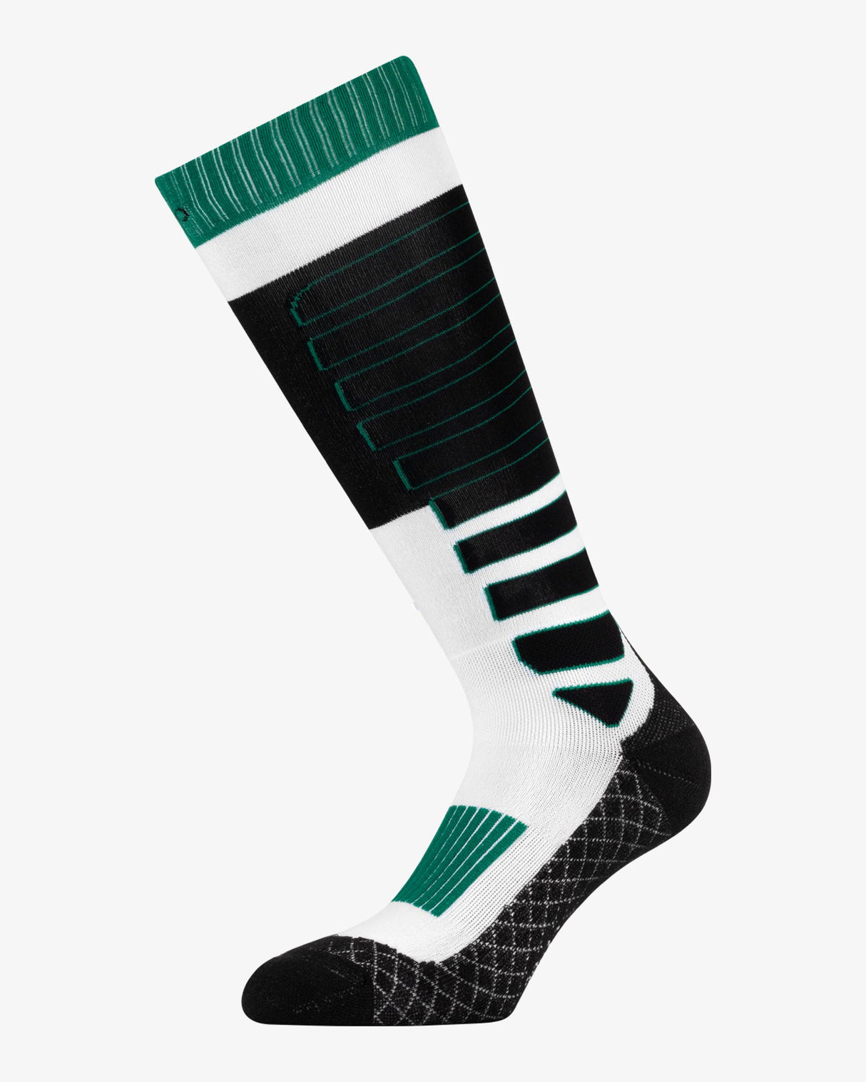 Equestro Sock In Technical And Breathable Fabric With Logo #colour_green-black-white