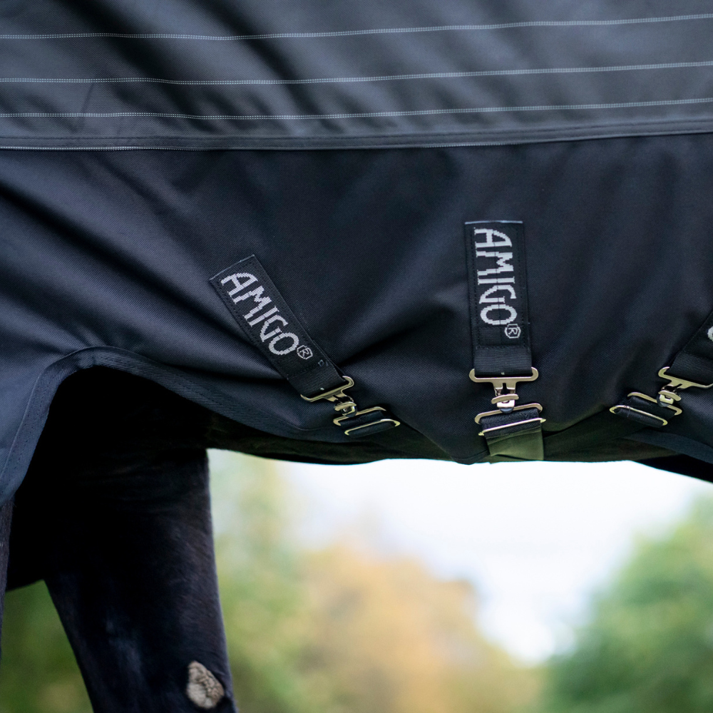 Horseware Ireland Amigo 1200D FieldSafe Reflectech Plus 250g Turnout Rug #colour_black-reflective-black