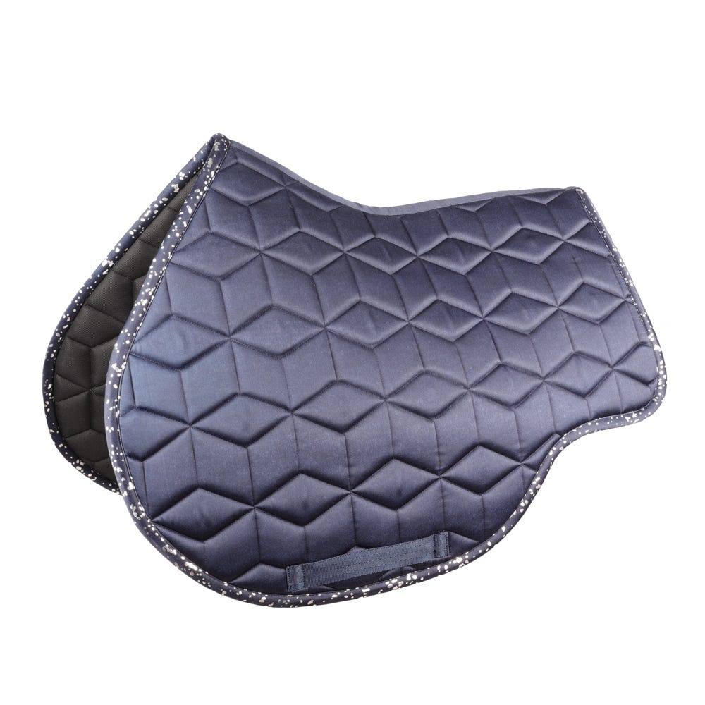 Hy Equestrian Elevate Allure Saddle Pad #colour_navy-gun-metal-grey
