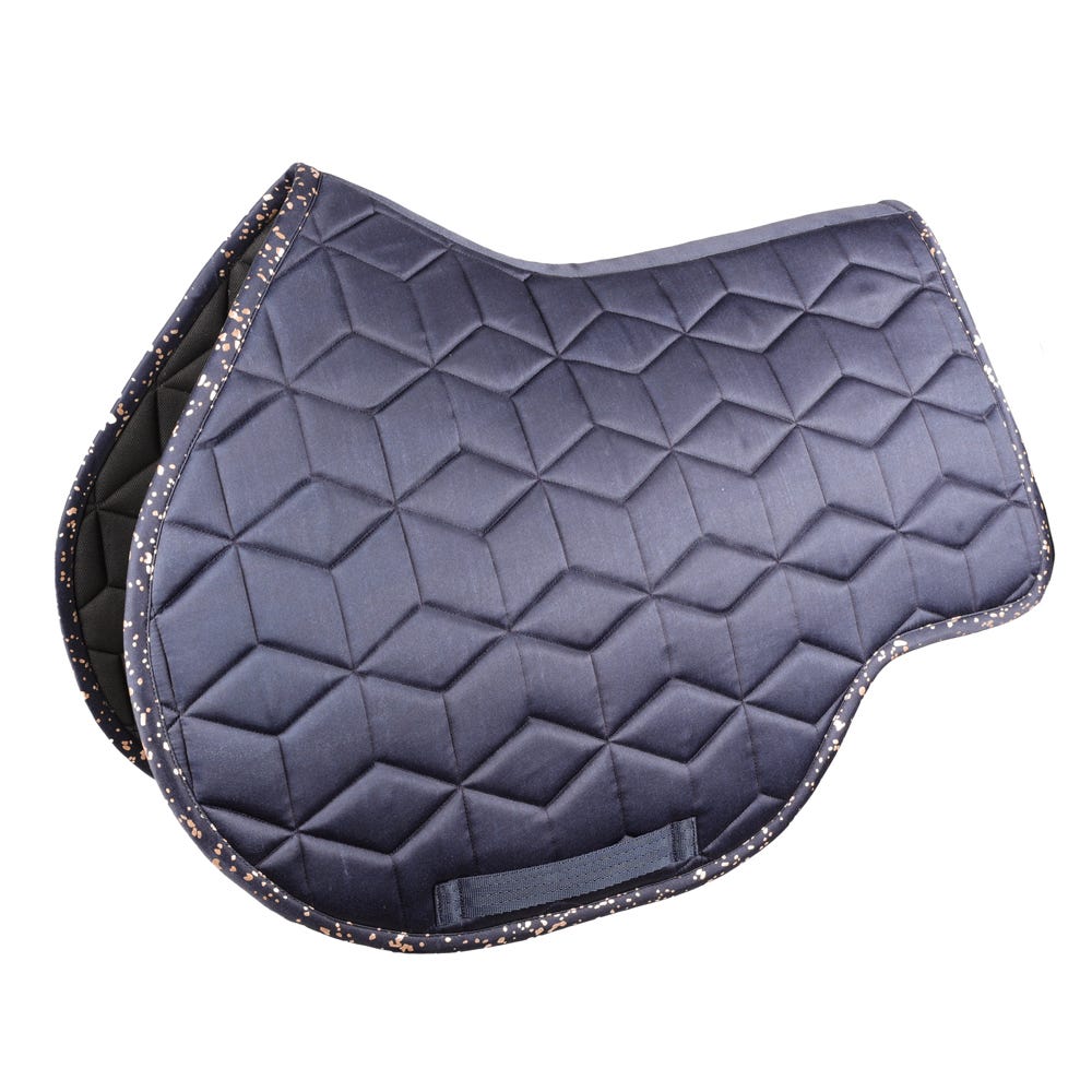 Hy Equestrian Elevate Allure Saddle Pad #colour_navy-rose-gold