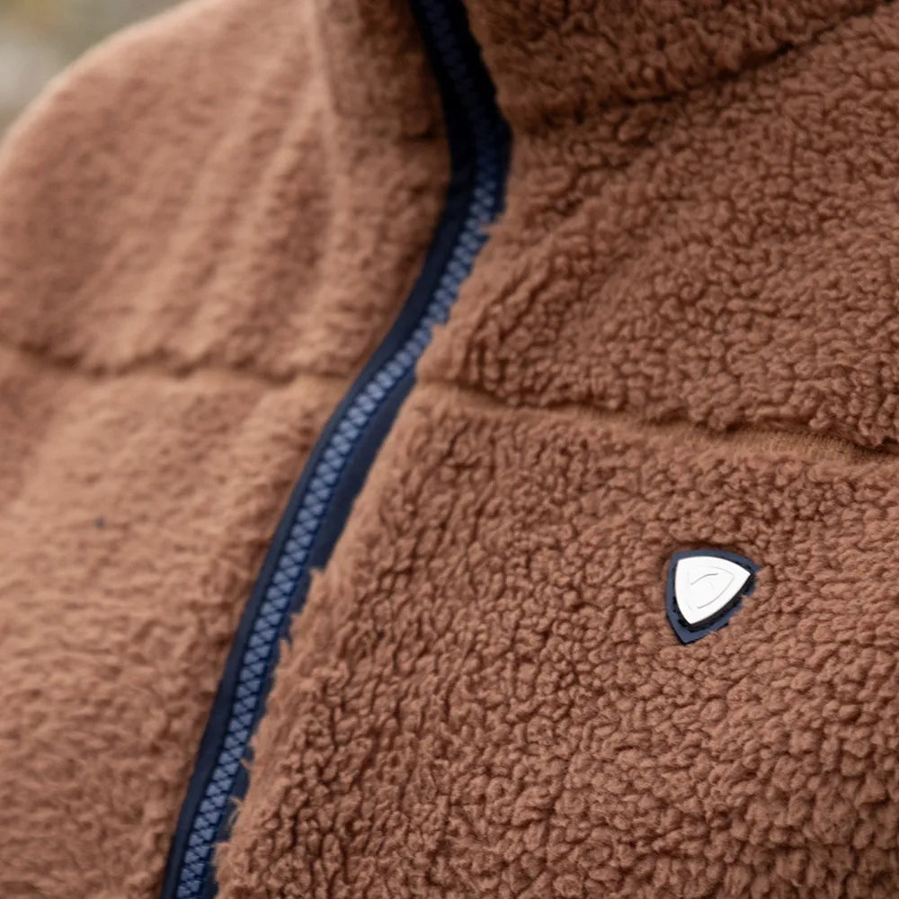 Hy Equestrian Elevate Style Teddy Fleece Jacket #colour_brown