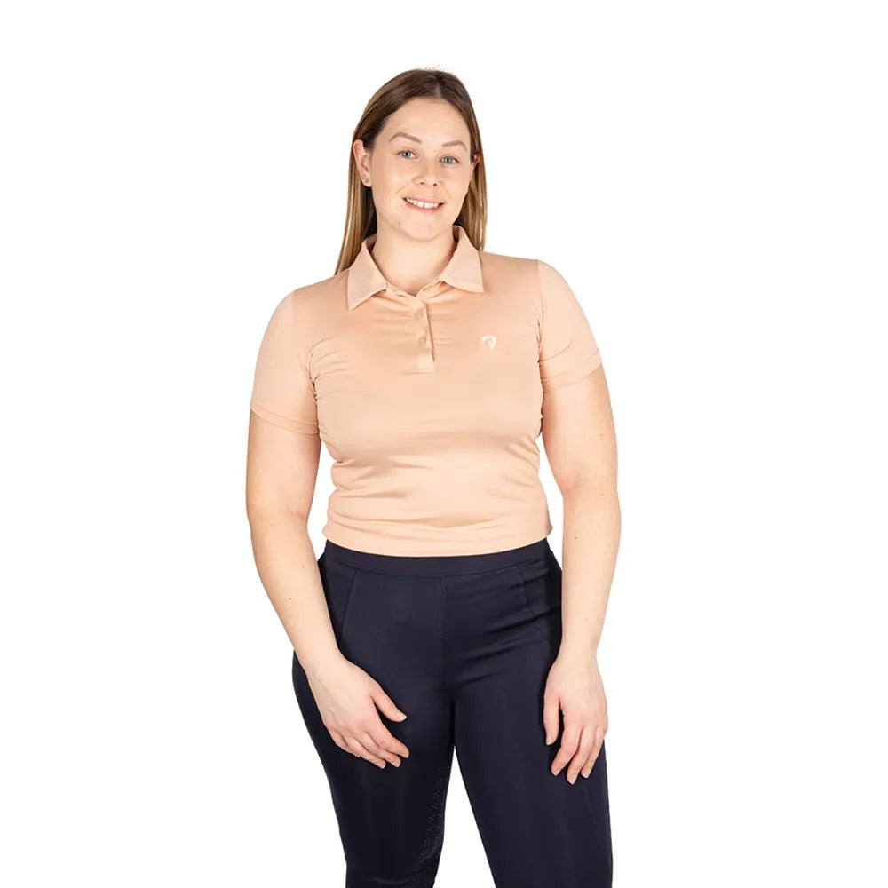 Hy Equestrian Ladies Elevate Essential Polo Shirt #colour_maple-sugar