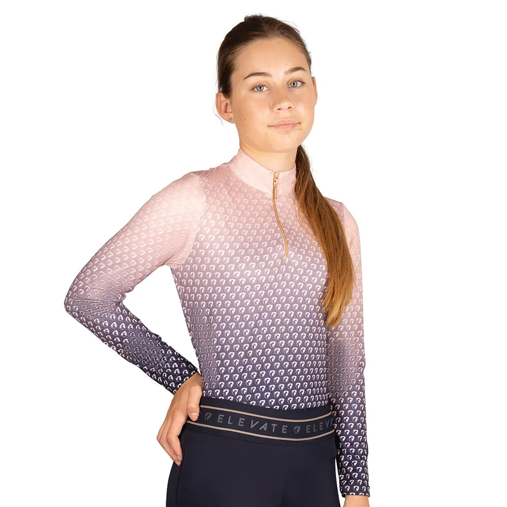 Hy Equestrian Elevate Allure Mizs Ombre Base Layer #colour_navy-maple-sugar