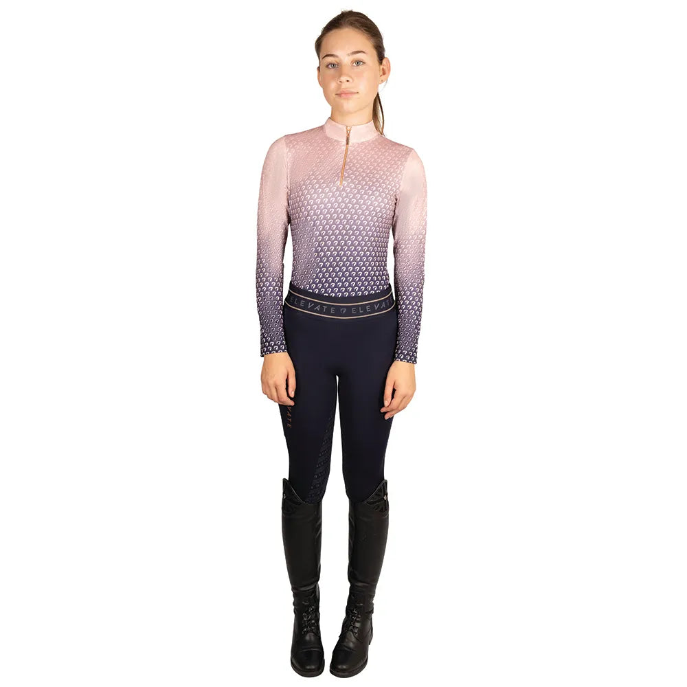 Hy Equestrian Elevate Allure Mizs Ombre Base Layer #colour_navy-maple-sugar