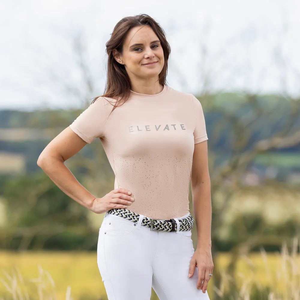Hy Equestrian Ladies Elevate Allure T-Shirt #colour_maple-sugar