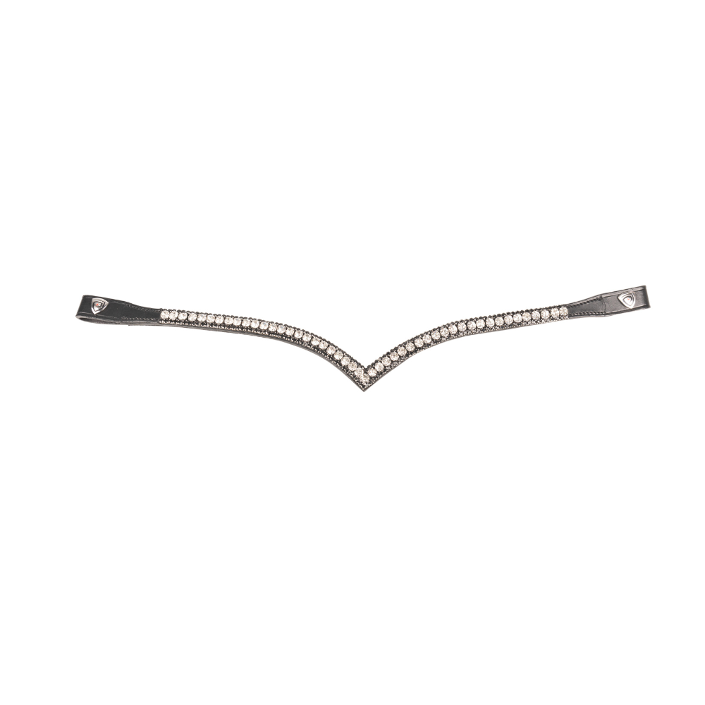 ProPresicce Signature V Diamante Browband by Hy Equestrian #colour_black-with-black-silver-diamantes
