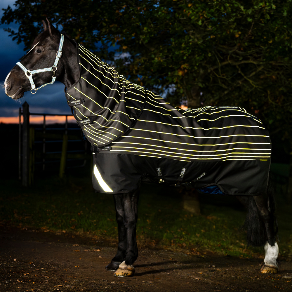 Horseware Ireland Amigo 1200D FieldSafe Reflectech Plus 100g Turnout Rug #colour_black-reflective-black
