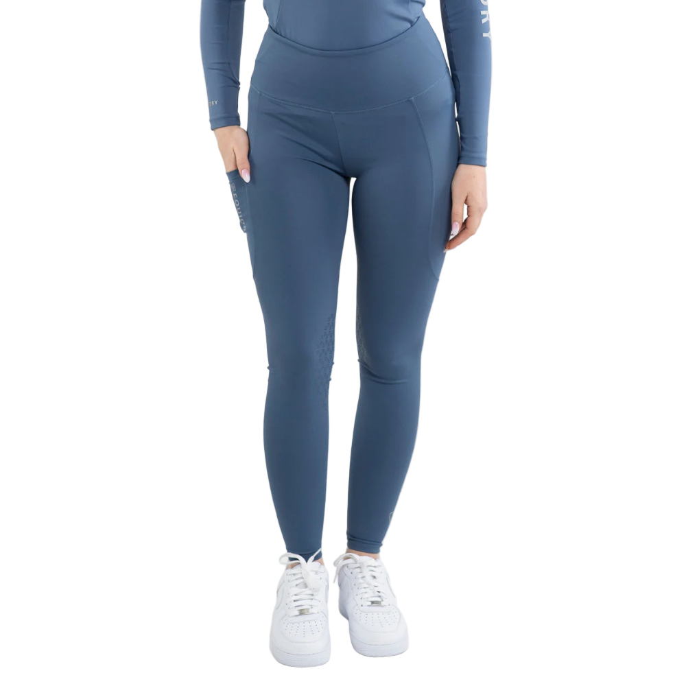 EQUIDRY Women's Water Repellent Leggings #colour_steel-blue-grey
