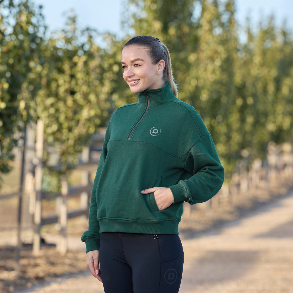 Dublin Ladies 1/4 Zip Fleece Pullover #colour_dark-emerald-green