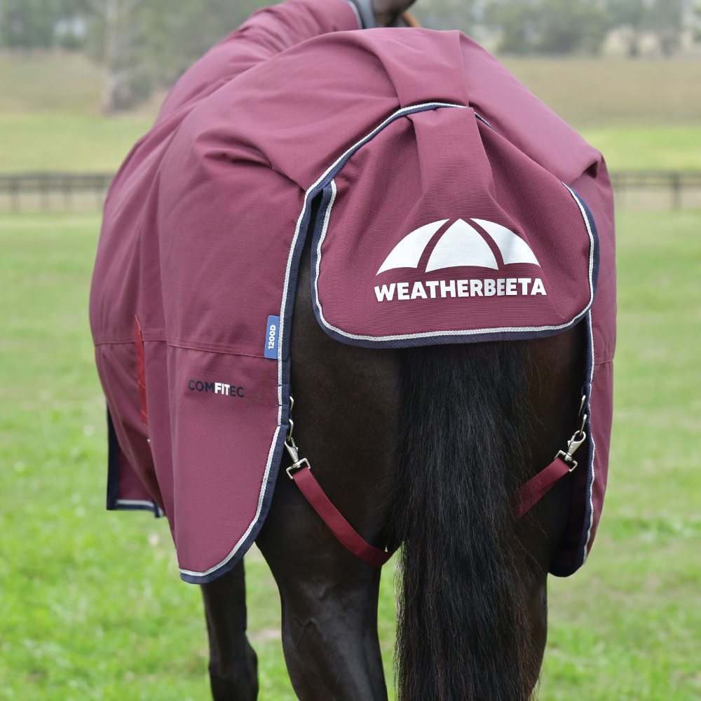 Weatherbeeta Comfitec Essential 50G Detach-A-Neck Turnout #colour_burgundy-navy