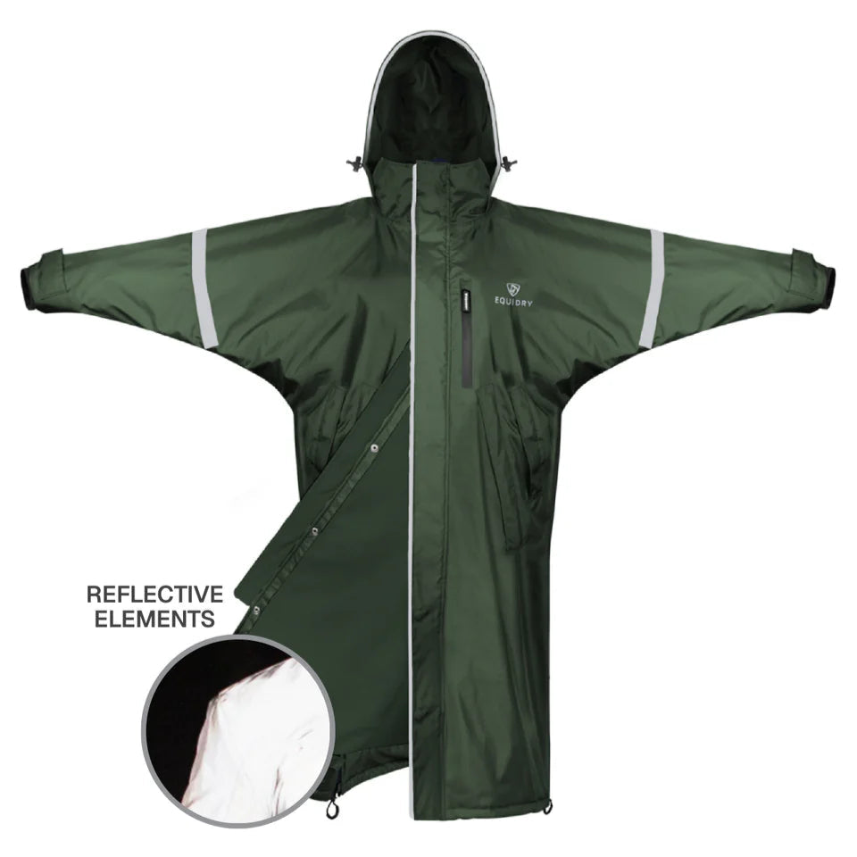EQUIDRY Women's Thin Fleece Reflective Evolution #colour_black-forest-green