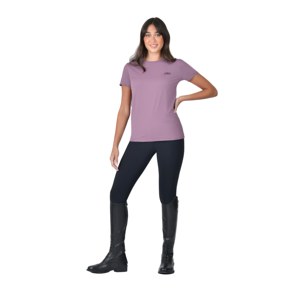 Weatherbeeta Ladies Relaxed UV Short Sleeve Tee #colour_mauve-wine