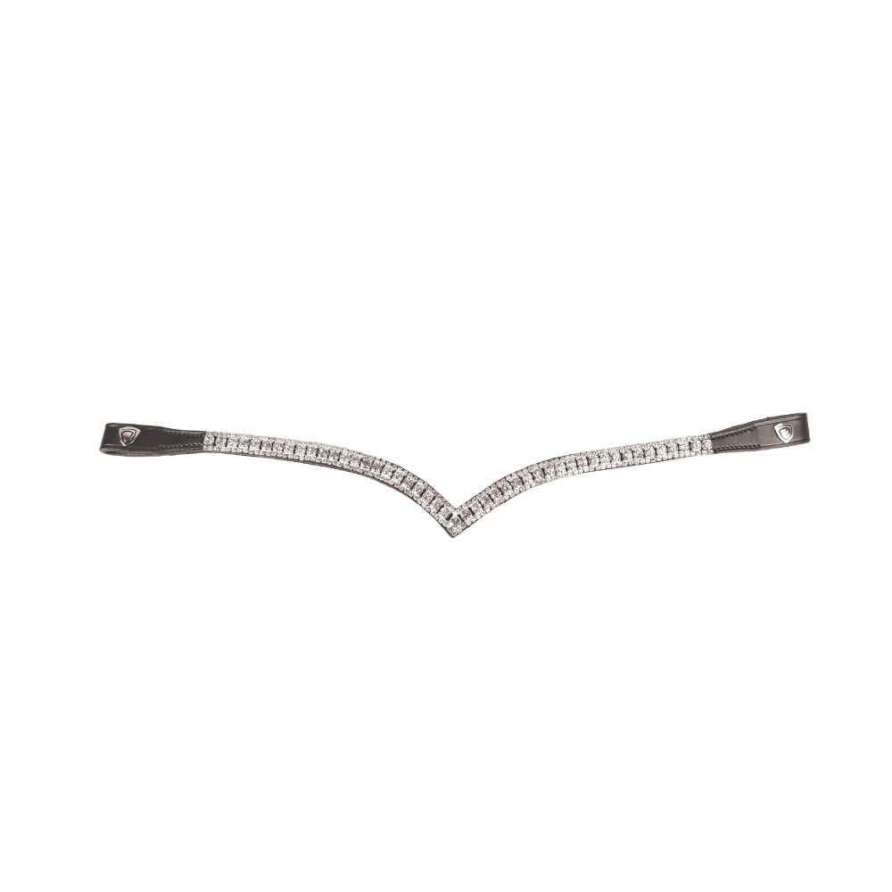 ProPresicce Signature V Diamante Browband by Hy Equestrian #colour_black-with-silver-diamantes