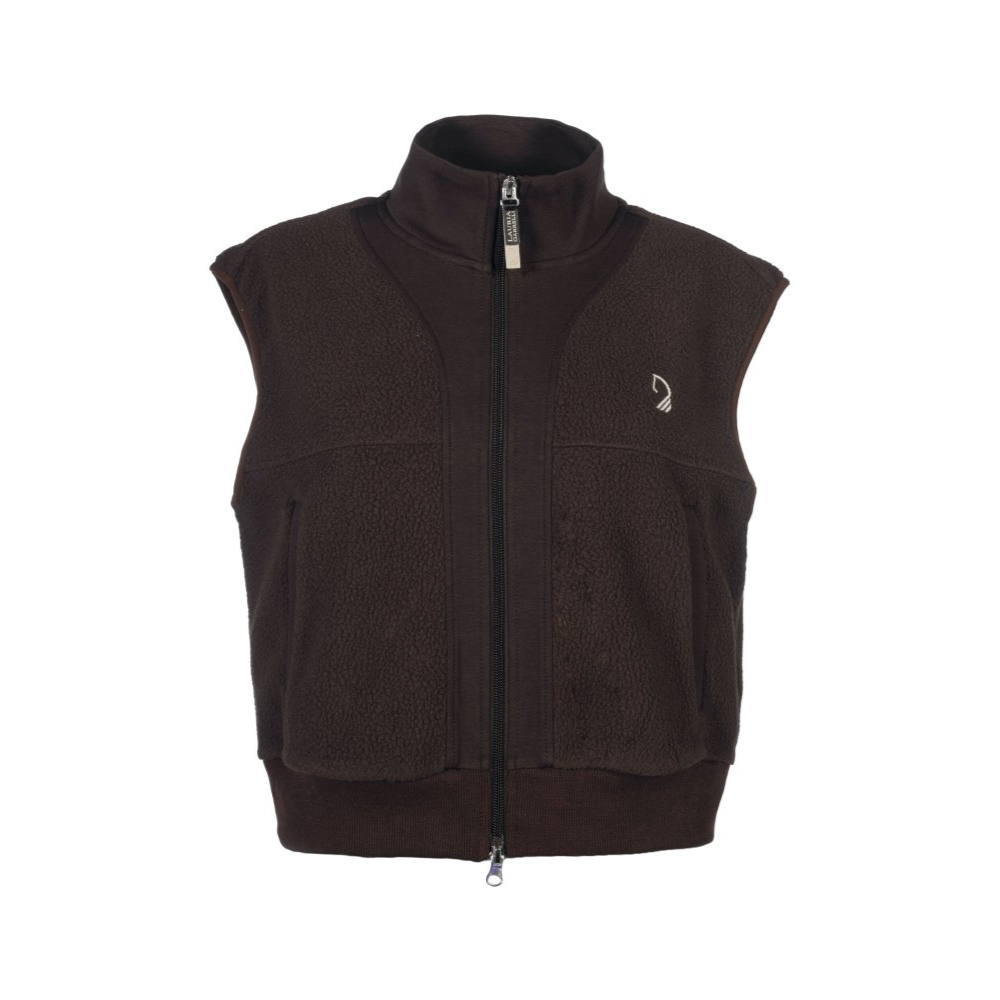 HKM Ladies Vest -Arezzo Teddy- #colour_dark-brown