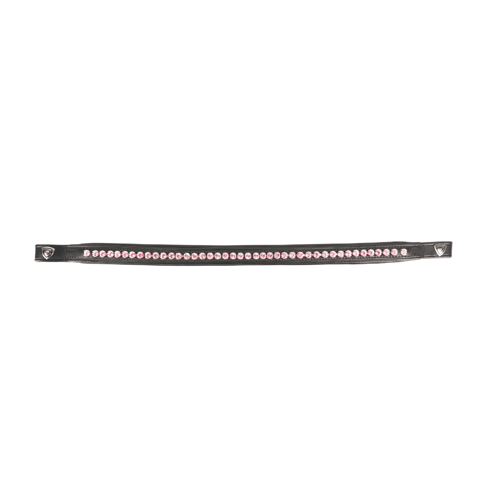 ProPresicce Signature Classic Diamante Browband by Hy Equestrian #colour_black-with-pink-diamantes