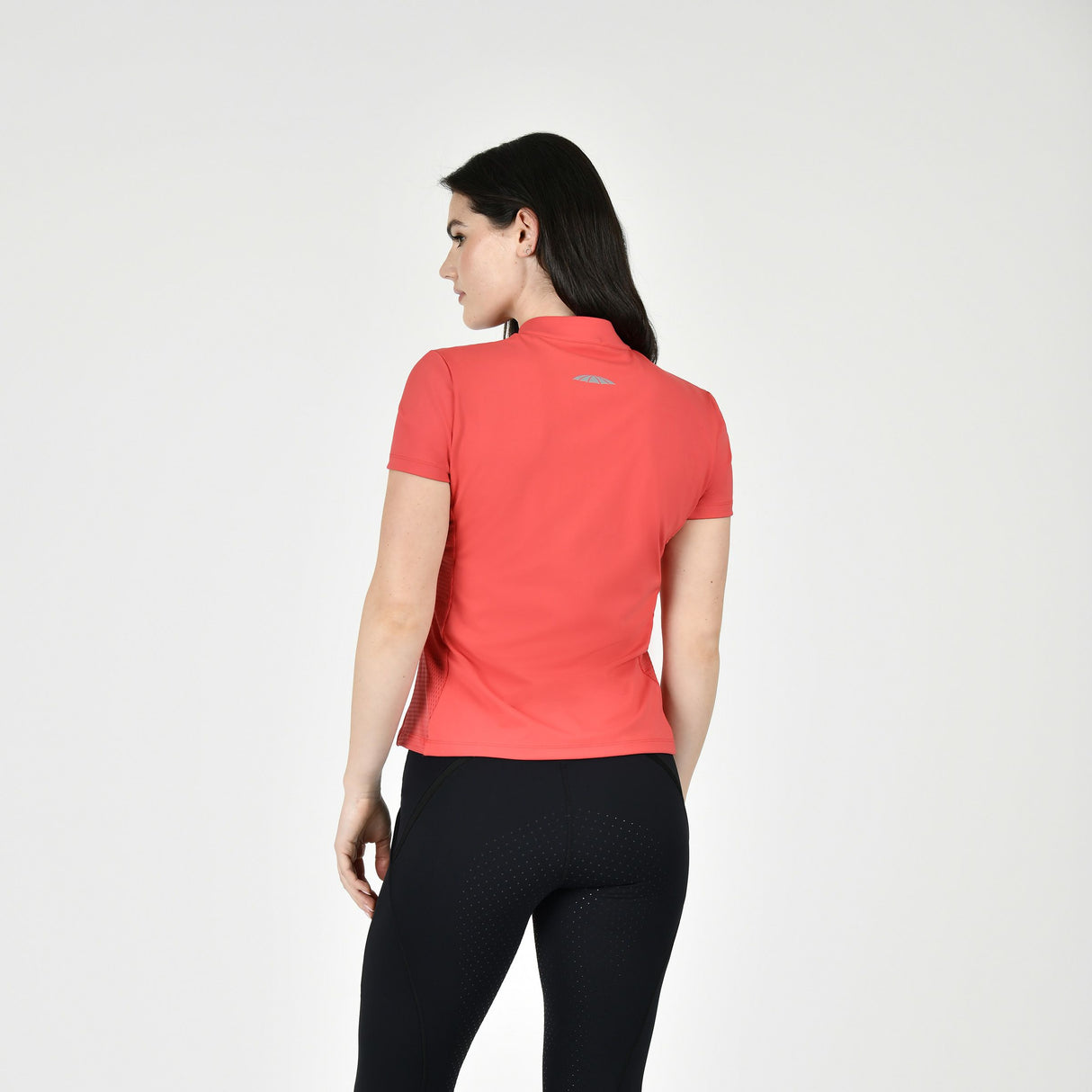 Weatherbeeta Ladies Rome Short Sleeve Riding Top #colour_bittersweet-red