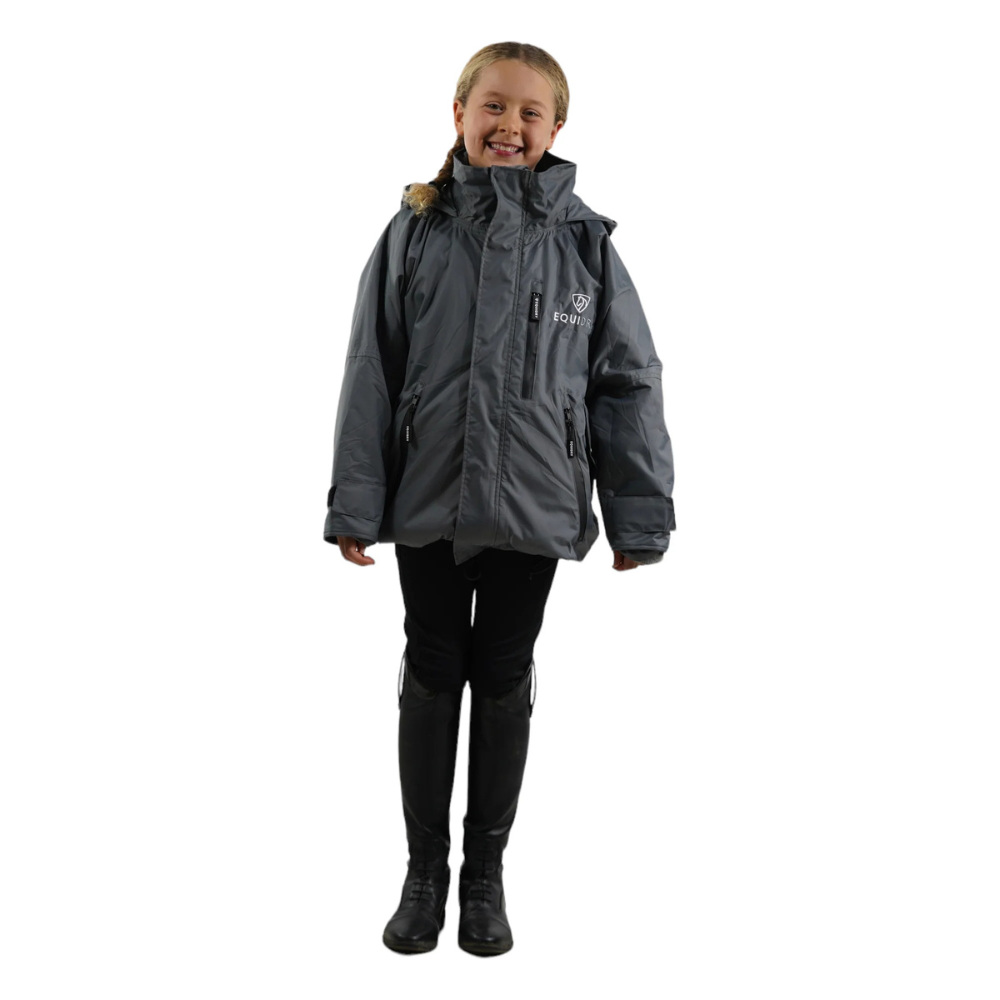 EQUIDRY Children's Thin Fleece Shortie #colour_grey-grey
