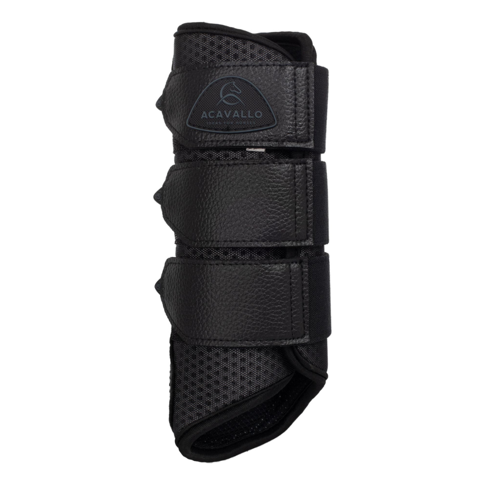 Acavallo Hind Brushing Boots Perforated Neoprene #colour_black