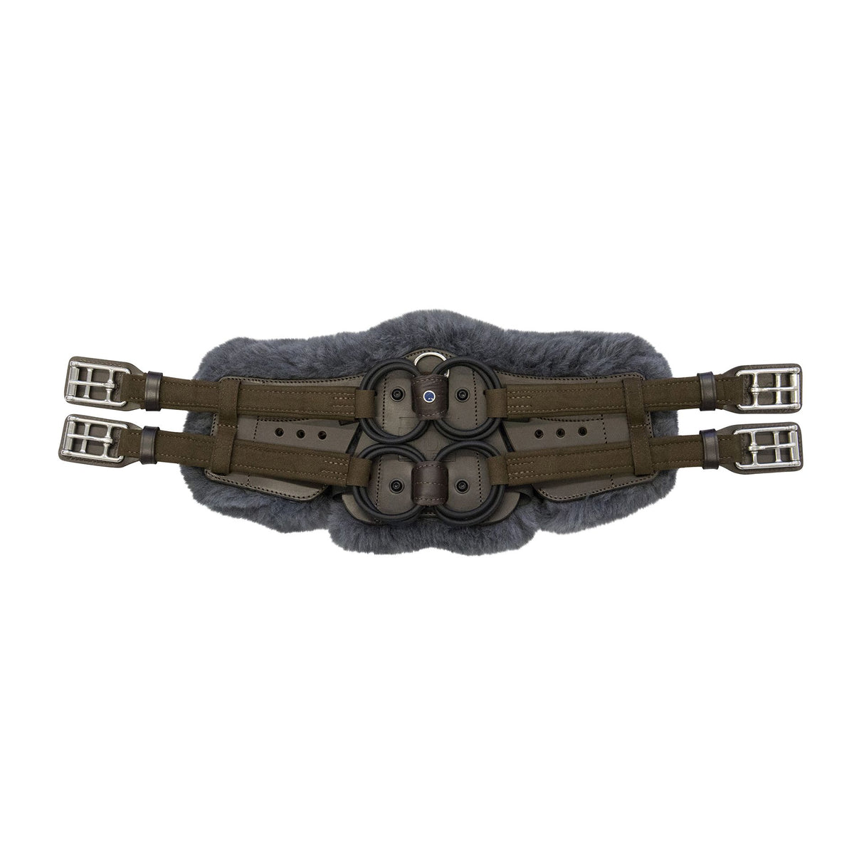 Stubben Equi-Soft® Short Saddle Girth with Cover - Ebony #colour_lambskin-anthracite-black