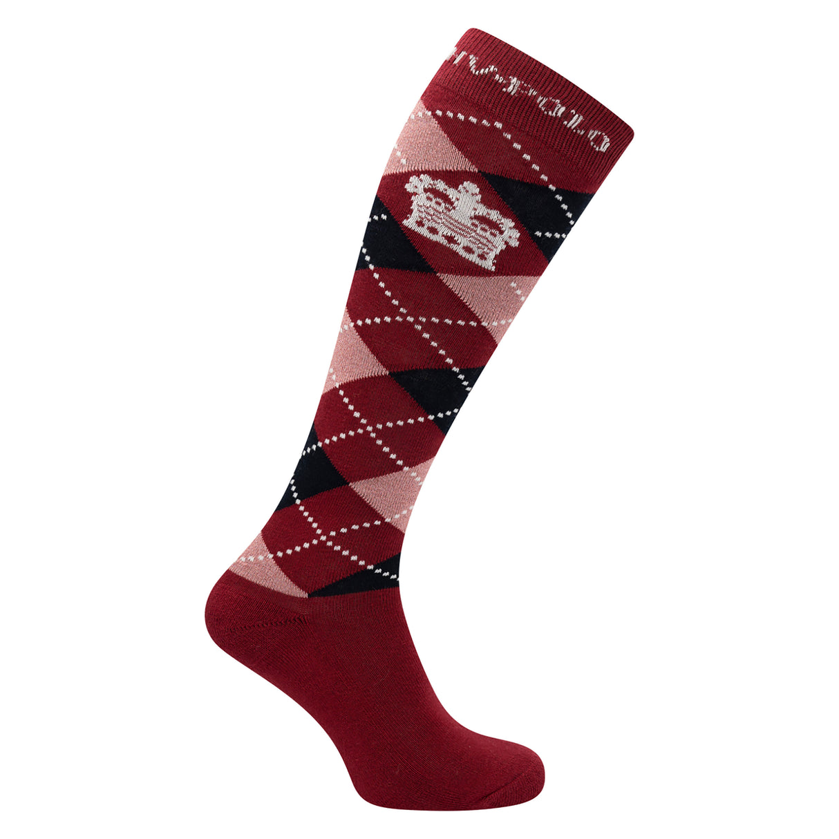 HV Polo Argyle Socks #colour_deep-red-navy