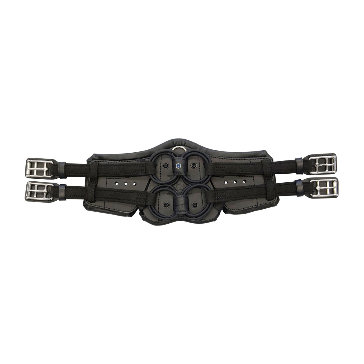 Stubben Equi-Soft® Saddle Girth with Cover - Black #colour_vachette-leather-ebony