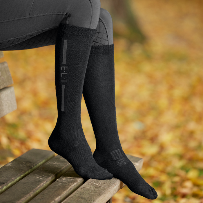 E.L.T Merino Winter Unisex Riding Socks #colour_black