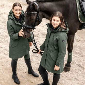 E.L.T Ontario Ladies Winter-Performance-Riding Parka #colour_dark-olive