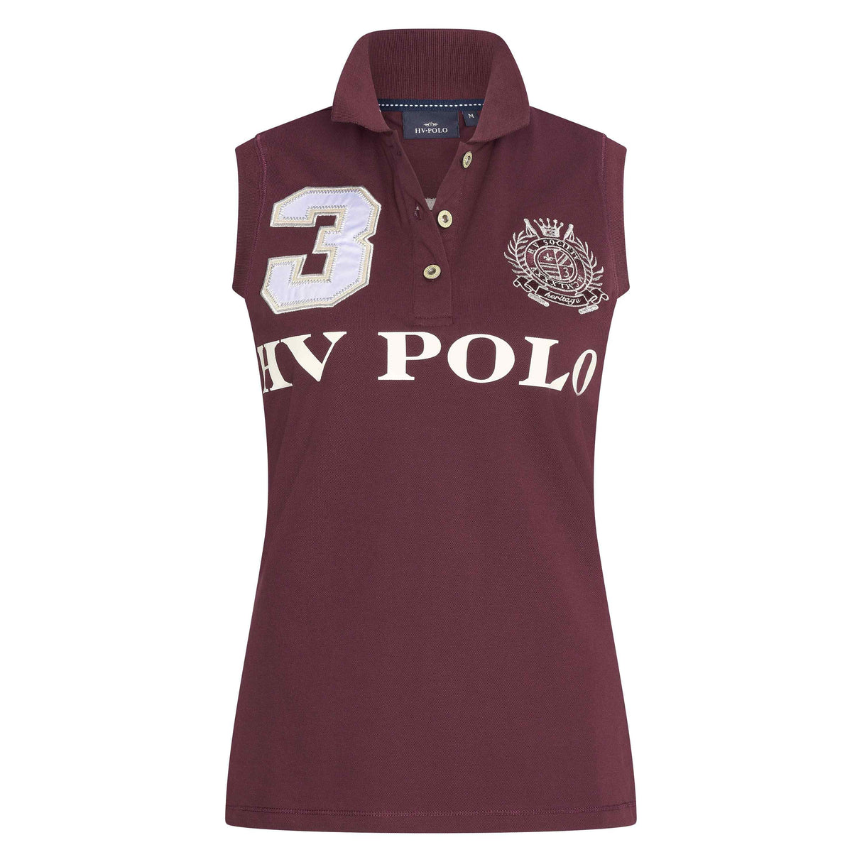 HV Polo Favouritas Sleeveless Polo Shirt #colour_dark-berry