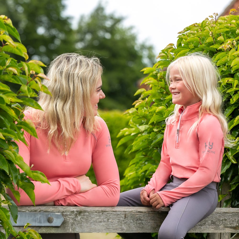 Hy Sport Active Young Rider Base Layer #colour_coral-rose