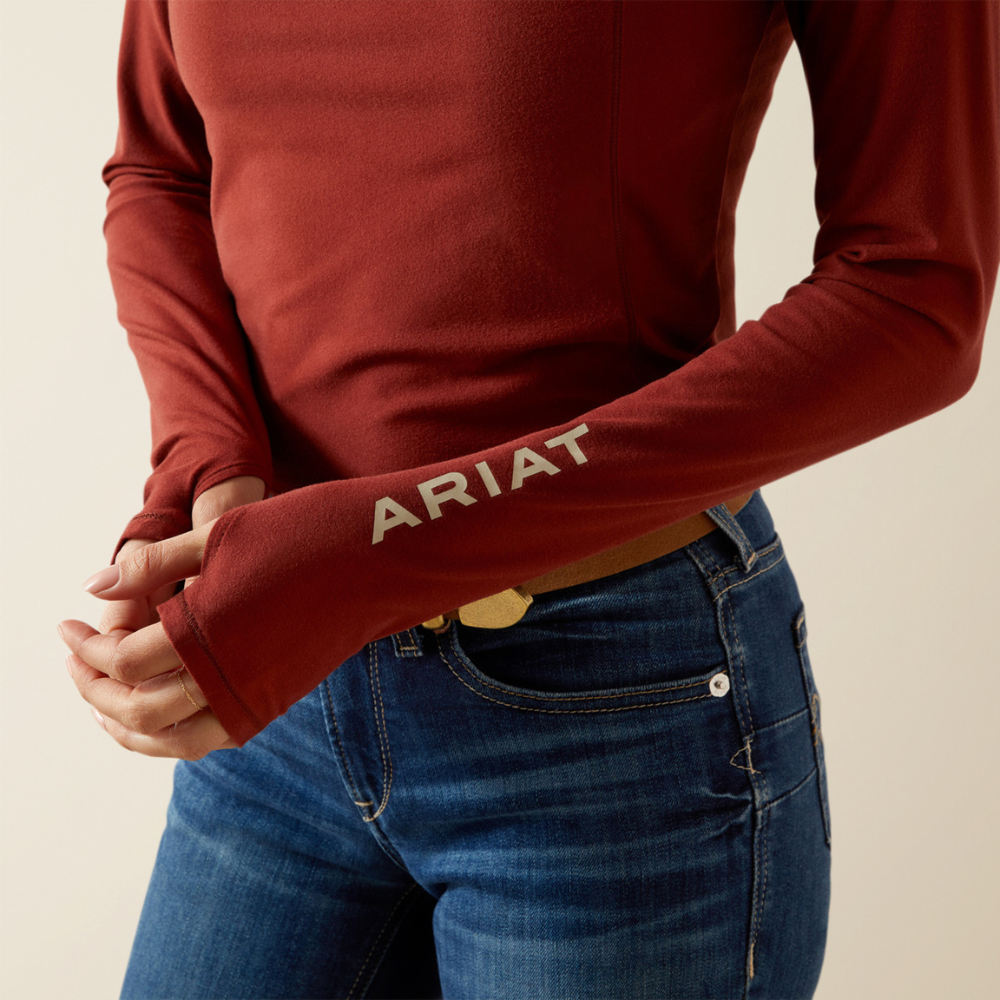 Ariat Women's Lowell 3.0 1/4 Zip Baselayer #colour_madder-brown