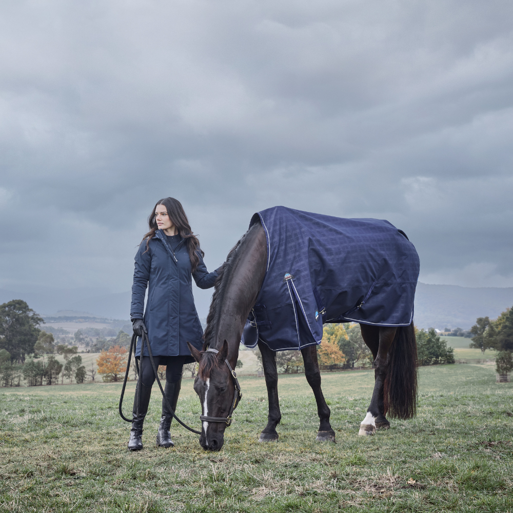 Weatherbeeta Comfitec Prelim 220G Turnout #colour_navy-embossed-plaid