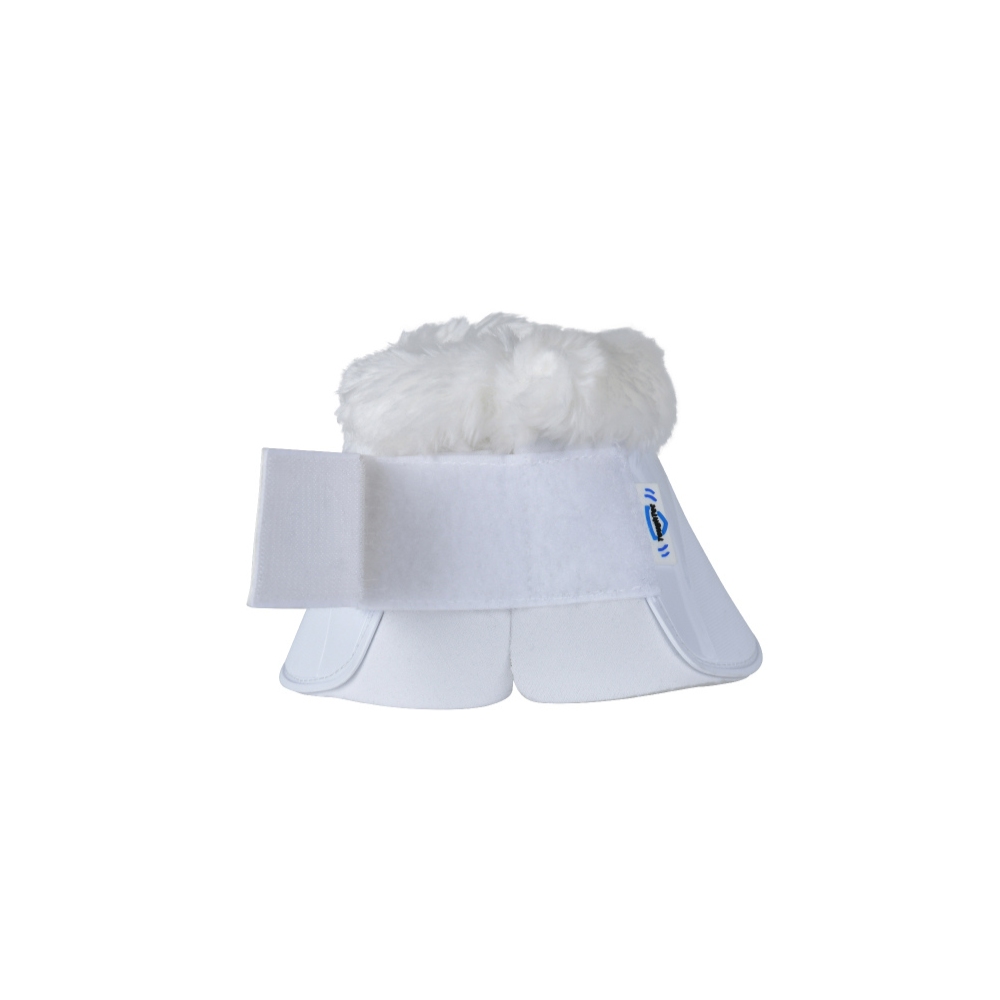 Weatherbeeta Tough-Tec Impact Fleece Trim Bell Boots #colour_white-white