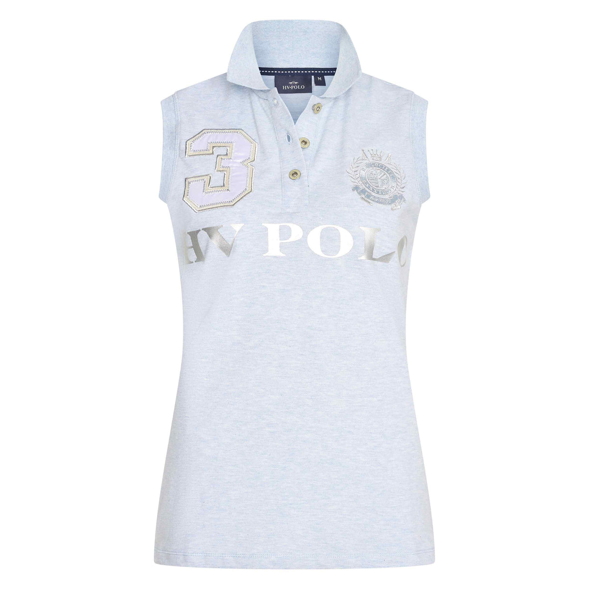 HV Polo Favouritas Sleeveless Polo Shirt #colour_cloud-melange