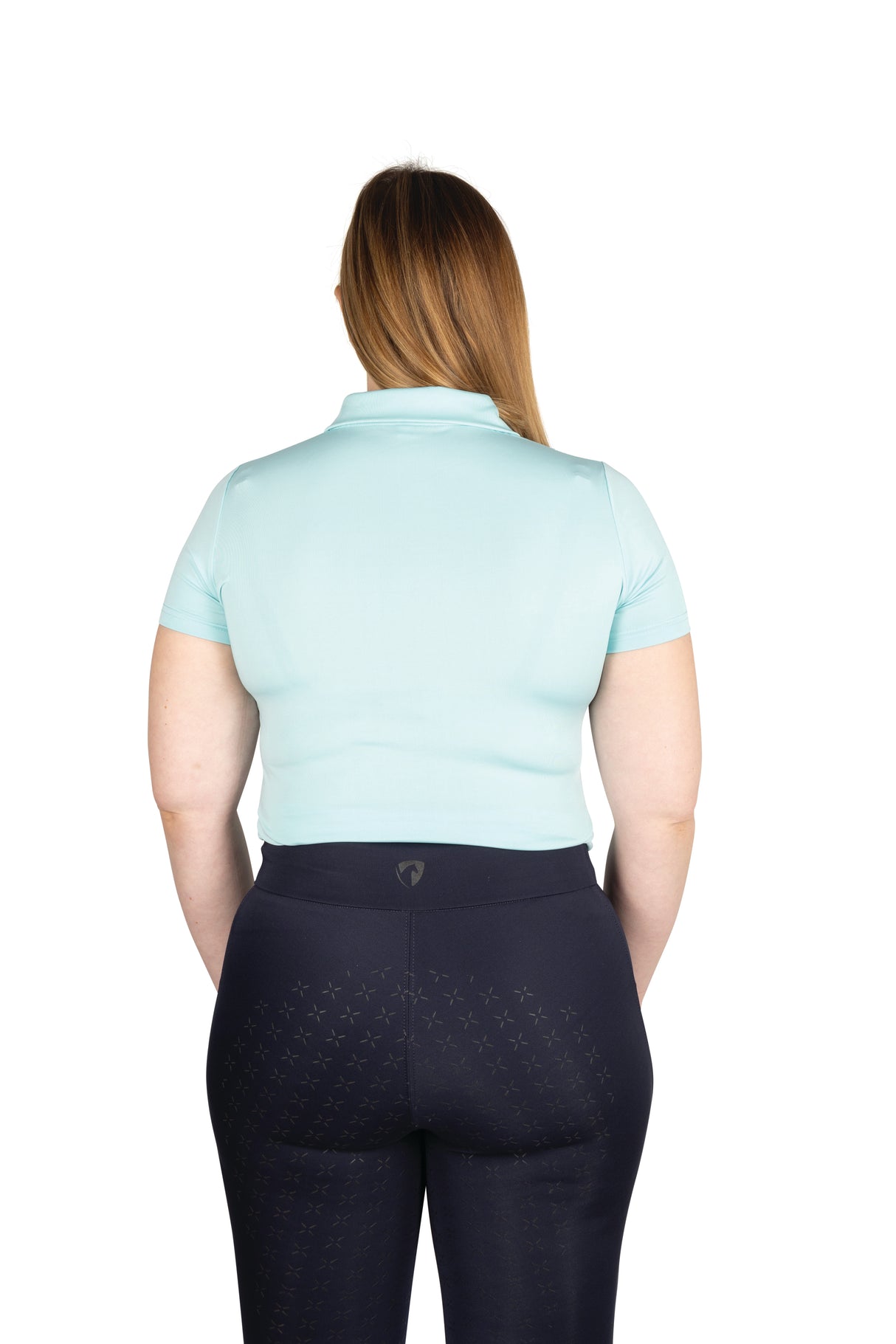 Hy Equestrian Ladies Elevate Essential Polo Shirt #colour_ice-blue