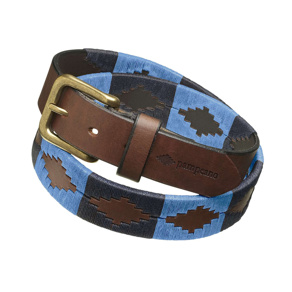Pampeano Leather Polo Belt - Azules #colour_azules