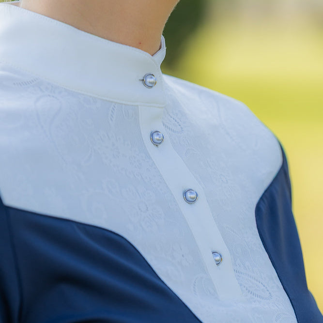 Woof Wear Ladies Vision Competition Shirt #colour_navy-white