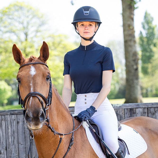 Woof Wear Ladies Short Sleeve Tech Riding Shirt #colour_navy
