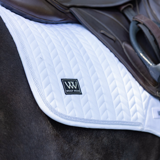 Woof Wear Herringbone Close Contact Saddle Pad #colour_white