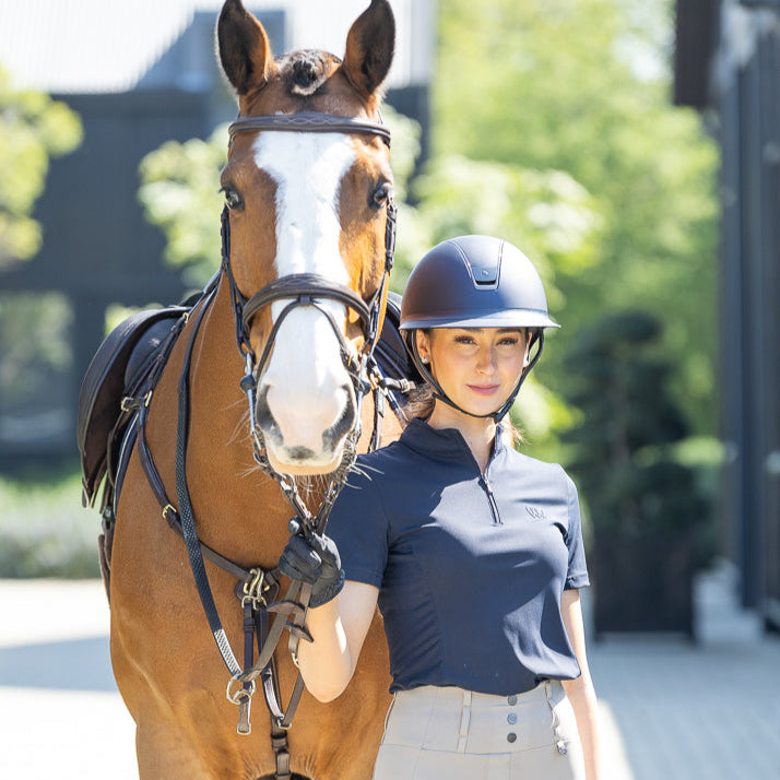Woof Wear Ladies Short Sleeve Tech Riding Shirt #colour_navy