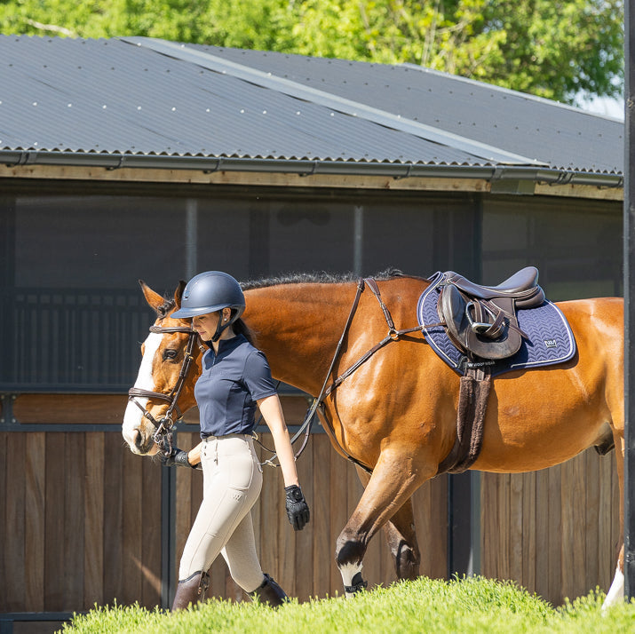 Woof Wear Herringbone Close Contact Saddle Pad #colour_navy
