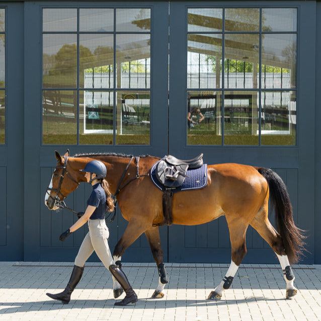 Woof Wear Herringbone Close Contact Saddle Pad #colour_navy