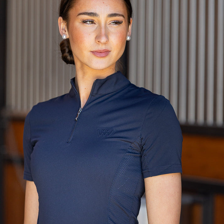 Woof Wear Ladies Short Sleeve Tech Riding Shirt #colour_navy