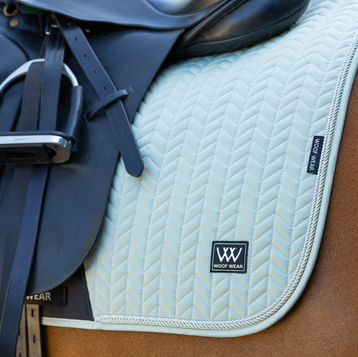 Woof Wear Herringbone Dressage Saddle Pad #colour_sage-green