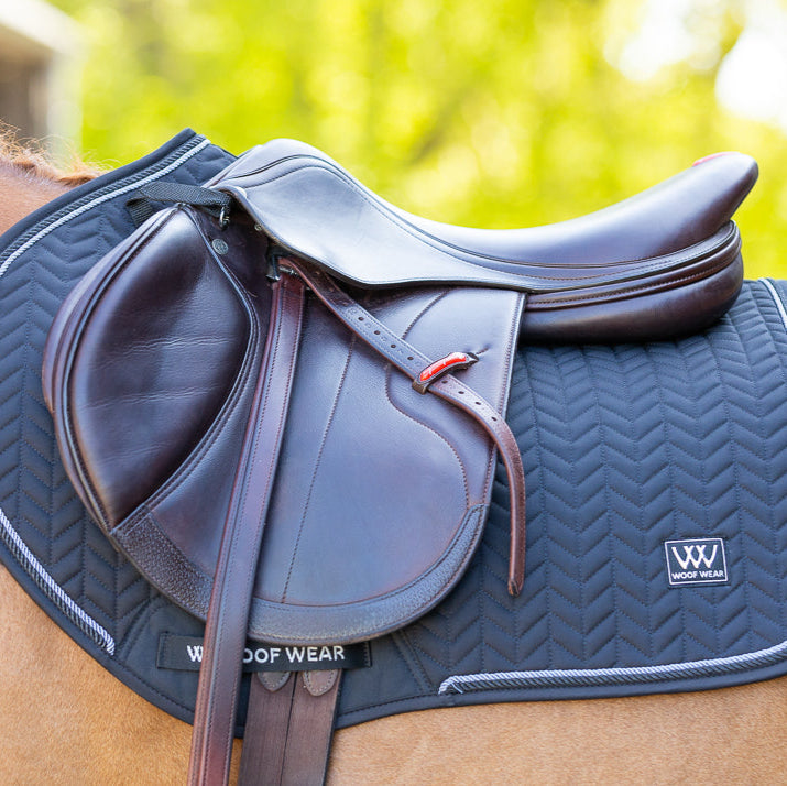 Woof Wear Herringbone Close Contact Saddle Pad #colour_navy