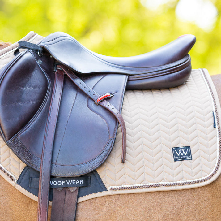 Woof Wear Herringbone Close Contact Saddle Pad #colour_caramel